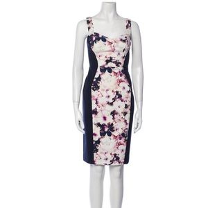 BLACK HALOFloral Print Knee-Length Dress